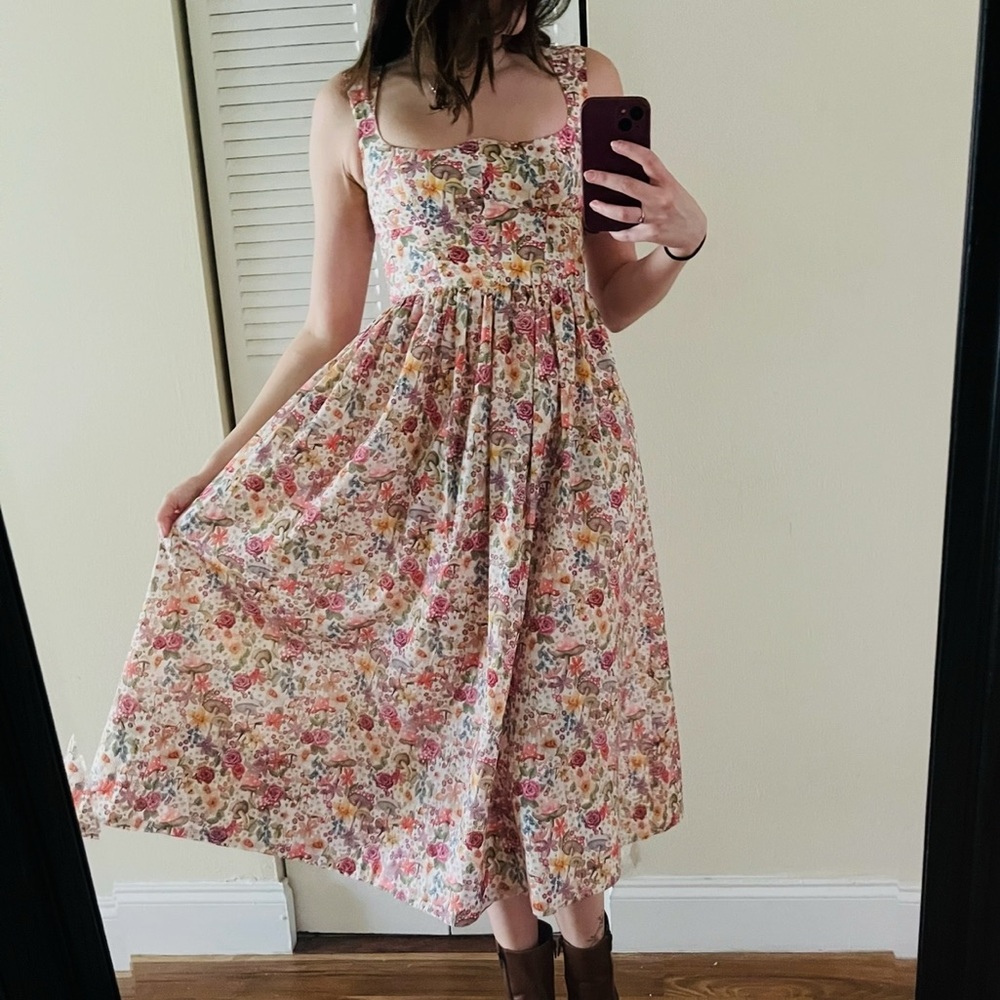 For Love And Lemons Theodora Floral Midi Dress XS